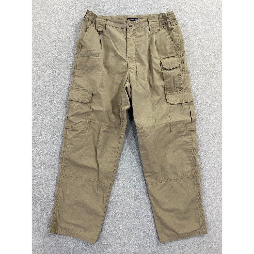 5.11 Men's 34x30 (32x28.5) Tactical Taclite Pro Ripstop Cargo Work Pants Khaki